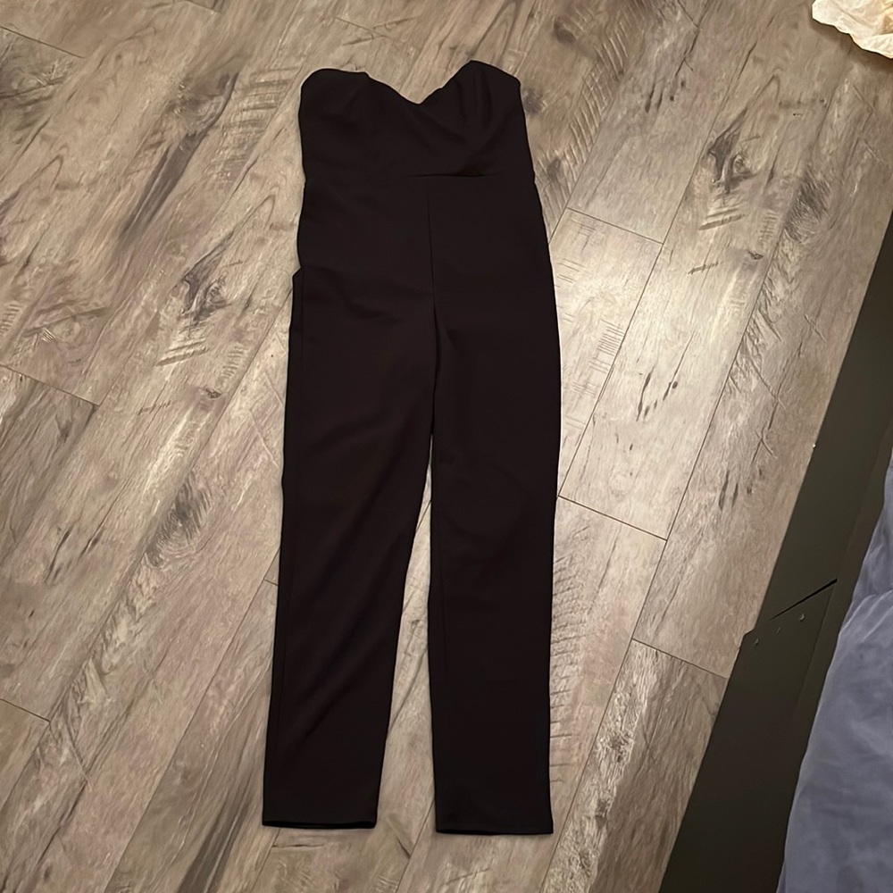 Forever 21 Black Strapless Jumpsuit Size Large
